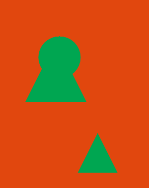 Portrait-shaped cold-warm contrast placeholder